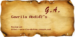 Gavrila Abdiás névjegykártya